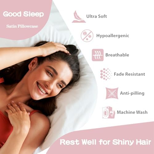 Satin Pillowcase for Hair and Skin, Softer Than Mulberry Silk Pillow Cases - Image 3
