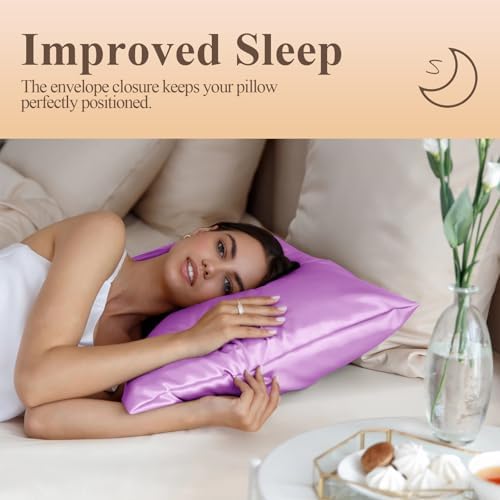 Silk Like Satin Pillowcase Cal King Size, 2 Pack, 20x40 Inches - Image 5