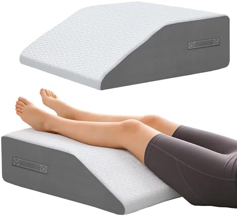 6" Leg Elevation Pillow, Memory Foam Wedge Pillow by COLDHUNTERBEDING