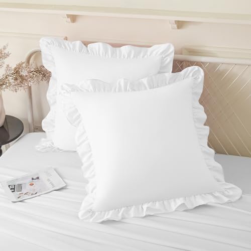 KKJIAF 2 Pack Ruffle Pillow Cases 18x18 Inches by KKJIAF