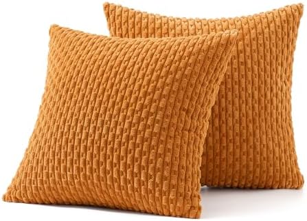 MIULEE Decorative Throw Pillow Covers 18x18 Fall Burnt Textured Corduroy - Image 6