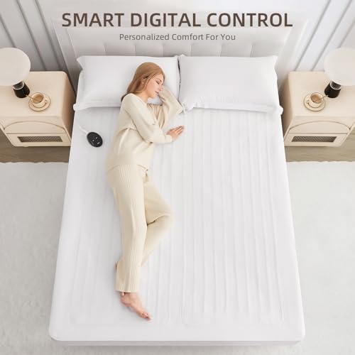 Bwarm Electric Heated Mattress Pad Twin XL Size, Bed Warmer, 9 Heat Settings - Image 2