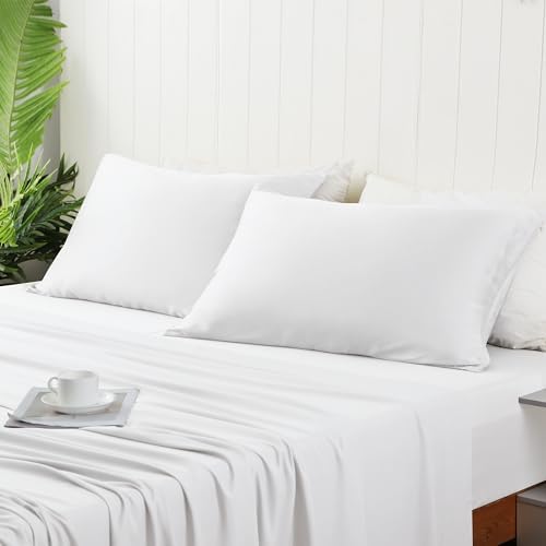 2 Pack Cooling Pillow Cases, Viscose Derived from Bamboo Pillow Protectors King - Image 7