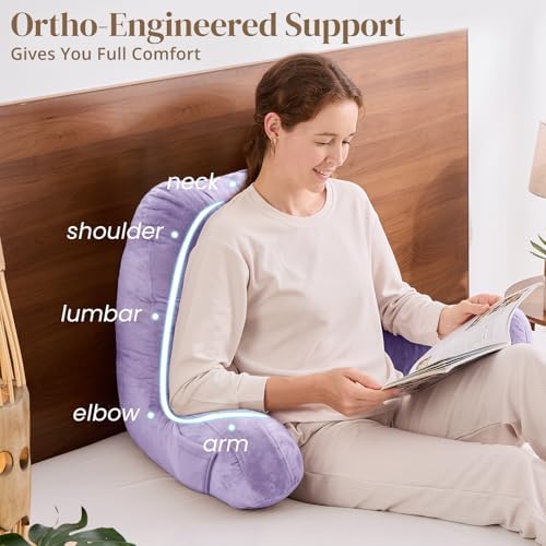 Sasttie Reading Pillow for Bed, Back Pillow for Sitting Up - Image 4