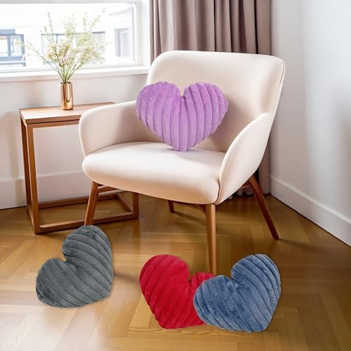 16 Inch Lavender Heart Pillow Valentine Soft Decorative Throw Pillows - Image 5