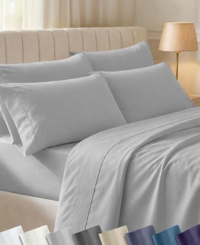 California Design Den Soft 100% Cotton Hotel Sheets King, Light Grey by CaliforniaDesignDen