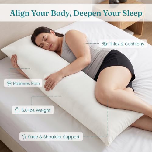 Oubonun Full Body Pillow for Side Sleeper, Adjustable Fluffy Long Pillow - Image 3