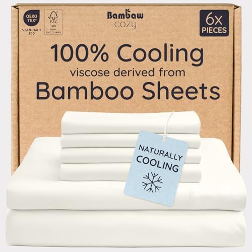 Bambaw King Sheet Set 6pcs – 100% Viscose Derived from Bamboo Sheets King Deep by Bambaw