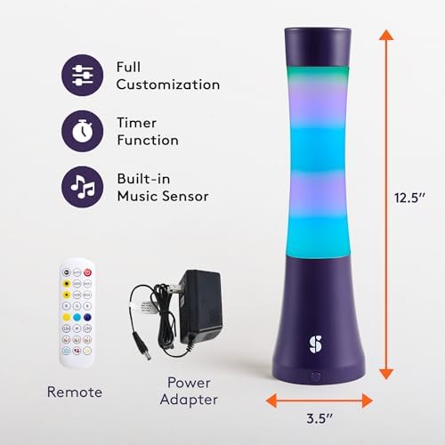 Special Supplies Sensory Light Lava Lamp for Teens and Adults – Color Changing LED Desk Lamp with Remote – Calming Night Light for Sensory Room, Bedroom, Therapy, Relaxation, Décor (Purple) - Image 2