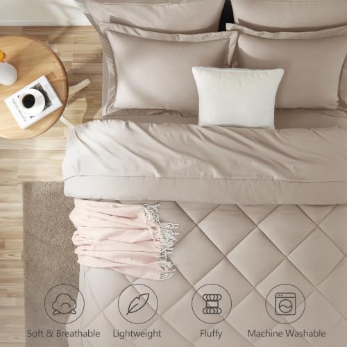CozyLux Queen Comforter Set 88"x88" Linen - Image 2