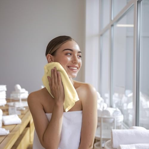 Towel and Linen Mart 100% Cotton - Wash Cloth Set - Flannel Face Cloths, Highly Absorbent and Soft Feel Fingertip Towels (Ivory, Pack of 24) - Image 2