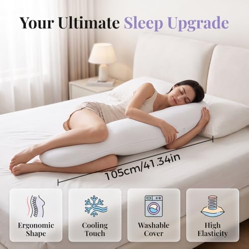 Pea Pod Body Pillow for Side Sleepers, S-Shaped Body Align Cooling Pillow - Image 2