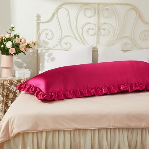 Wine Red Satin Pillowcases Body Pillow - Image 3