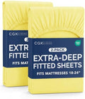 CGK Linens 2 Pack Extra Deep Cal King Fitted Sheets by CGKUnlimited