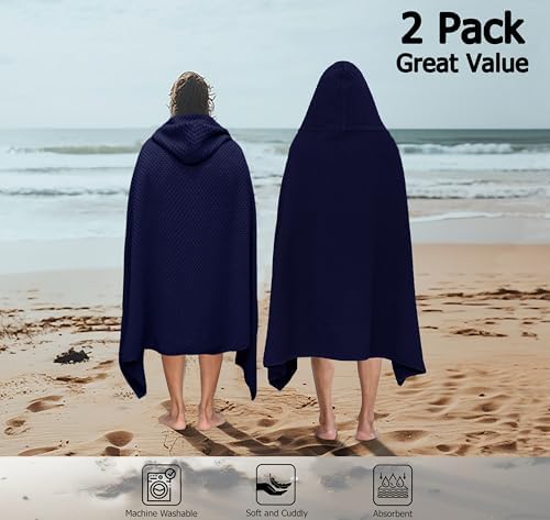 COTTON CRAFT Hooded Bath Towel for Adults – 2 Pack 100% Cotton Bath Sheet - Image 2