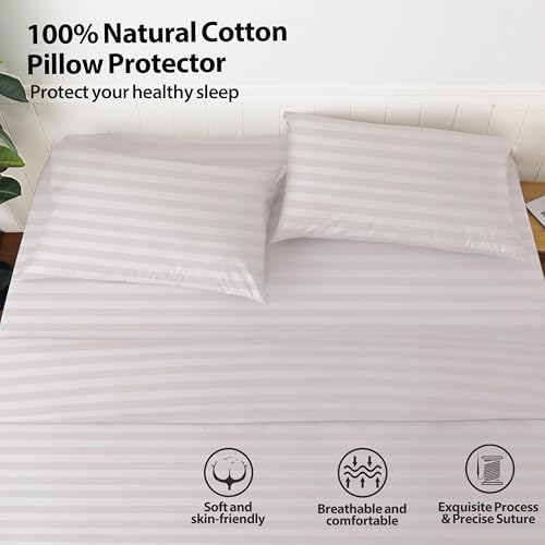 100% Cotton Zippered Pillow Protectors King Size - Image 4