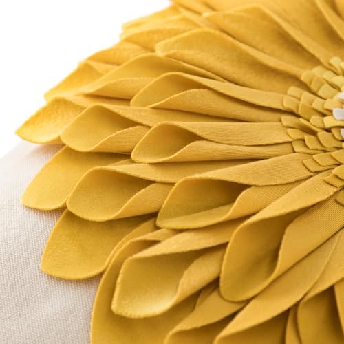 OiseauVoler Decorative 3D Sunflower Throw Pillow Covers 18x18 Inch Yellow - Image 6