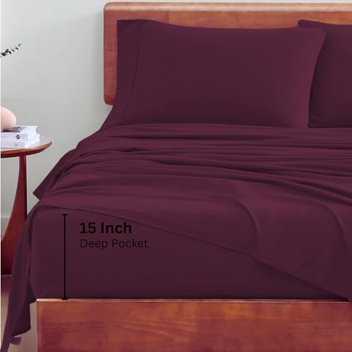 LANE LINEN Full Size Sheet Set 100% Organic Cotton Soft 4pc - Image 5