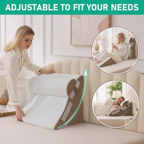 4PCS Wedge Pillow Set for After Surgery, Orthopedic Bed Wedge Pillow for Back - Image 4