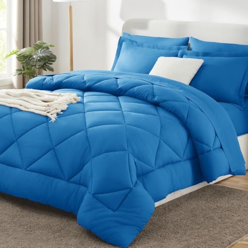 CozyLux Full Comforter Set 82"x86" Royal Blue by CozyLux