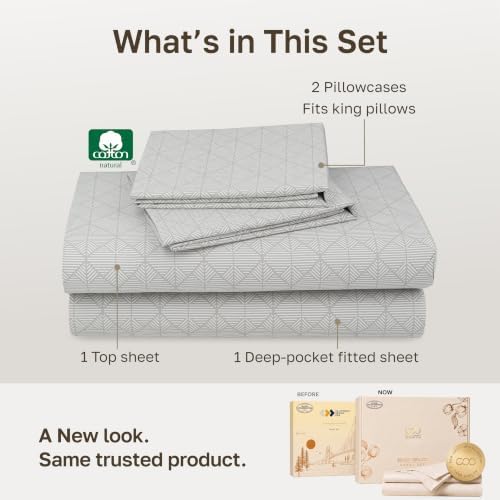 California Design Den Soft 100% Cotton Sateen King Bed Sheet Set - Image 3