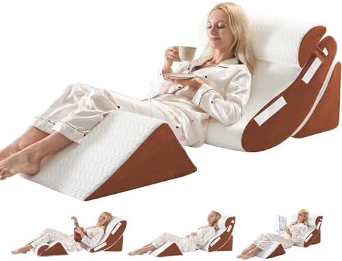 WSOFRLAC Orthopedic Bed Wedge Pillow Set 4PCS – Memory Foam Pillows by WSOFRLAC