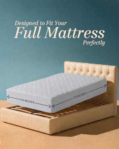 Full Mattress Pad, Quilted Mattress Protector Topper fits 16" Deep Pocket - Image 2
