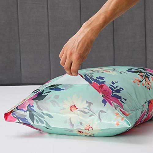 Floral Printed Satin Pillowcase, Queen Cooling Pillow Cases Set of 2 - Image 4