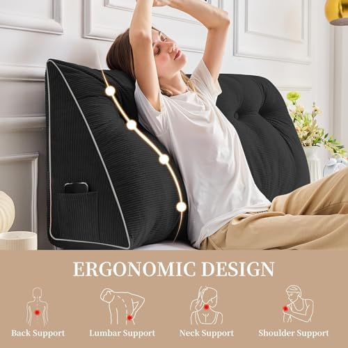 Sasttie Headboard Pillow Twin/Twin XL, Wedge Pillow Headboard - Image 4