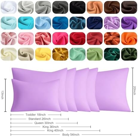 Body Pillow Cases, 2 Pack, 20x54 in, Microfiber, Light Purple - Image 6
