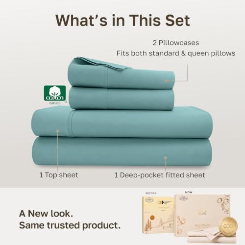 California Design Den 100% Cotton Sateen Queen Size Bed Sheet Set - Image 3