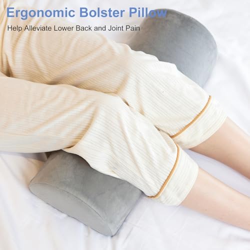 Knee Pillow for Back Sleeping, Memory Foam Bolster Pillow for Legs, Under Knee - Image 2