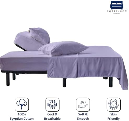 4 Piece Flex Head King Sheet Set 34" Top, 100% Egyptian Cotton - Image 2