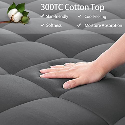 EASELAND Twin XL Mattress Pad Pillow Top Dorm Mattress Topper Dark Grey - Image 4
