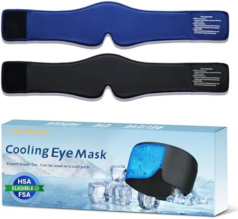 2 Pack Cooling Gel Eye Mask for Puffy Eyes, Migraine Relief, FSA Eligible by FACEMOON