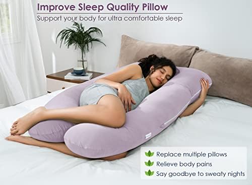 QUEEN ROSE Cooling Pregnancy Pillows, U Shaped Full Body Maternity Pillow - Image 4