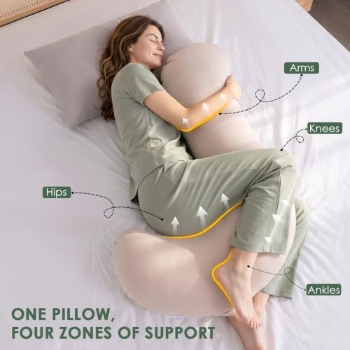 QUEEN ROSE Body Pillow for Side Sleeper, Cooling S Shaped Hug Pillow - Image 3