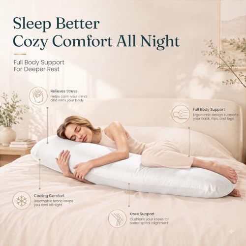 Oubonun Weighted Body Pillow for Side Sleepers, 41x10in 7.15lbs - Image 4