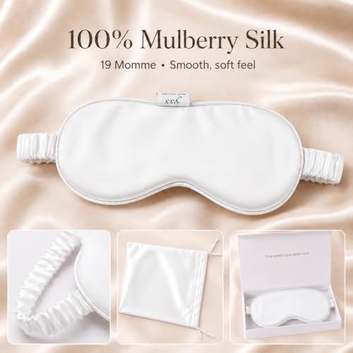 Silk Sleep Mask Light Blocking Luxury 100% Mulberry 19mm Silk Eye Mask Eye - Image 2