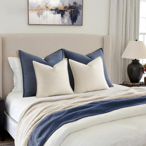 MIULEE Thick Textured Euro Sham Throw Pillow Covers 26x26 in Natural Beige - Image 4
