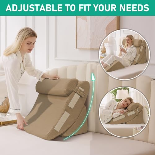 4PCS Wedge Pillow Set for After Surgery, Orthopedic Bed Wedge Pillow for Back - Image 4