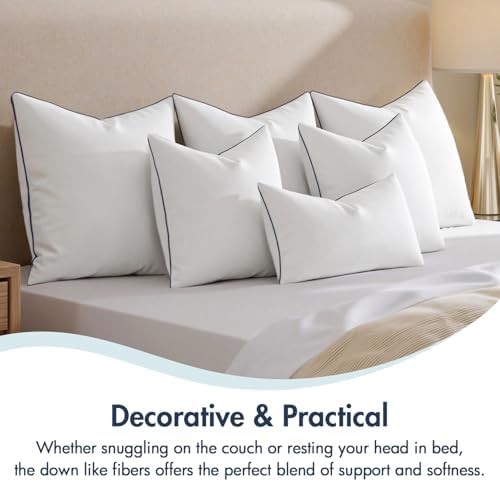 MIULEE 22x22 Pillow Inserts, Fluffy Down Alternative Filling Pack of 2 - Image 6