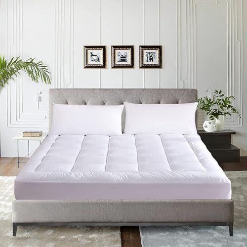 WhatsBedding Waterproof Mattress Topper Twin XL Cotton Top Down Alternative - Image 2