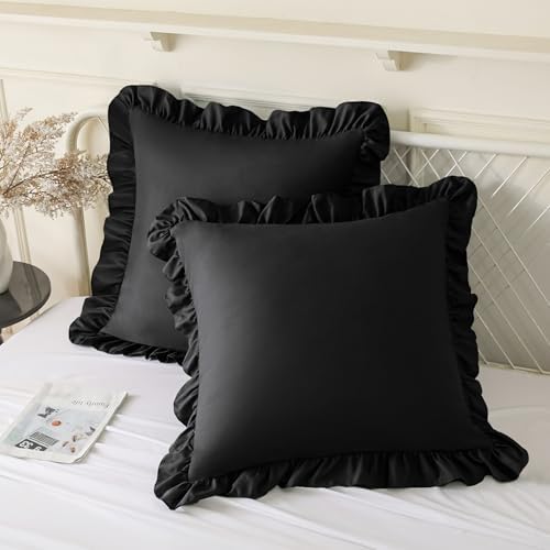 KKJIAF 2 Pack Ruffle Pillow Cases 18x18 Inches by KKJIAF