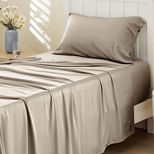 Bedsure PureWoven 100% Rayon Derived from Bamboo, Twin Bed Sheets, 3 Pieces by BEDSURE