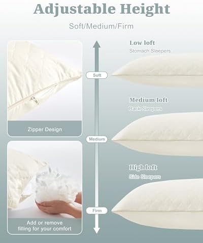 YZ HOME Long Body Pillow for Adults, Firm Body Pillow Shredded Memory Foam - Image 6