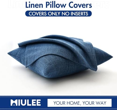MIULEE 26x26 Inch Euro Linen Burlap Pillow Covers, Livingroom - Image 6