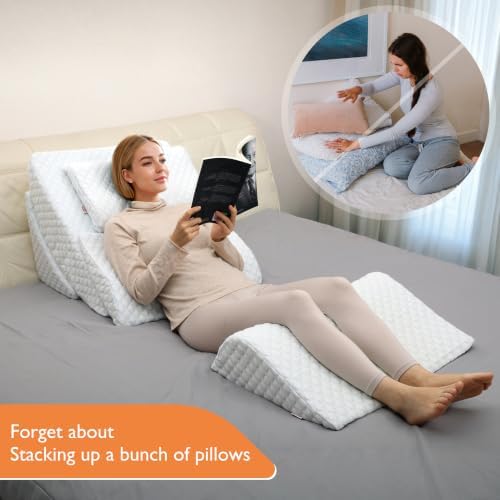 Adjustable Orthopedic Bed Wedge Pillow Set, Reading Pillow & Back Support - Image 6