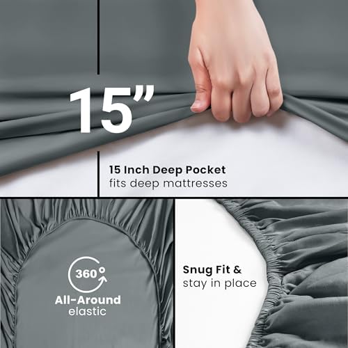 Twin XL Fitted Sheet, Ultra Soft Fits Up to 15 Inch Deep Pocket - Image 3