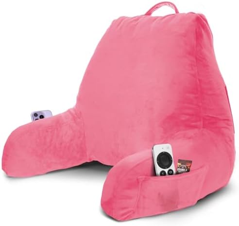 Nestl Reading Pillow for Bed, Back Pillow for Sitting Up in Bed, Light Pink by Nestl